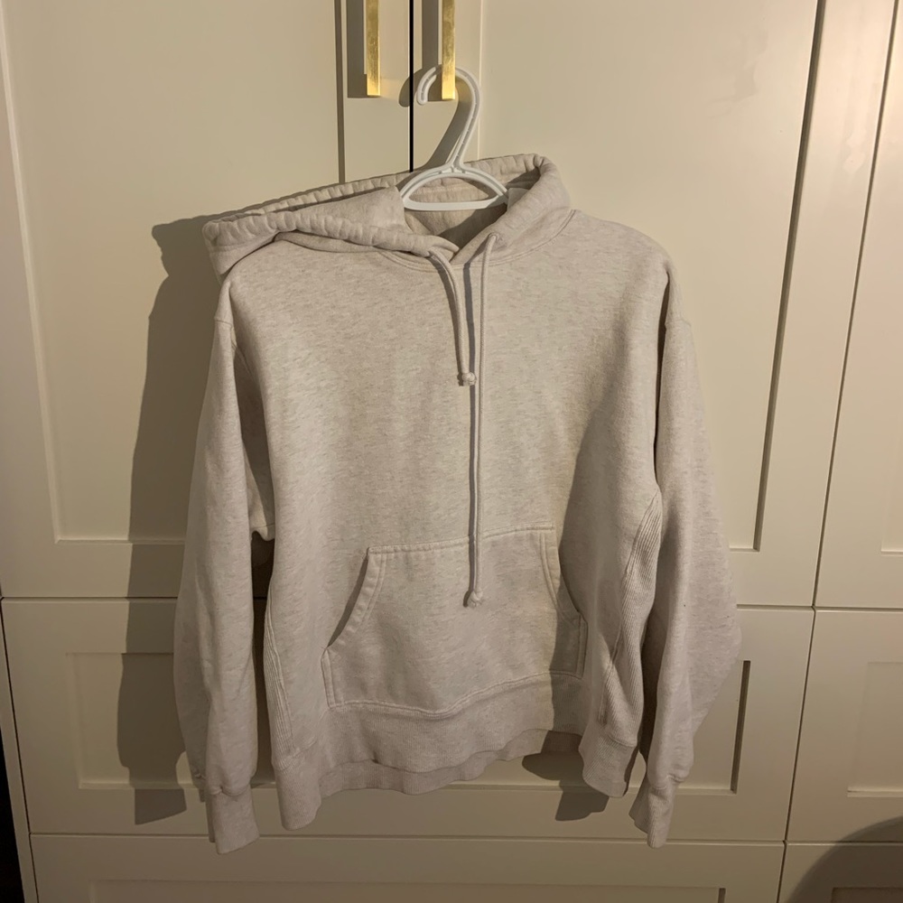 TNA Aritzia Sweatsuit Heathered Oatmeal Size Medium Hoodie and BF fit Sweatpant